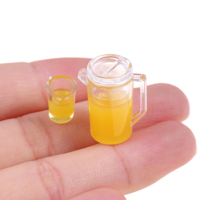2 шт. 1/12 Миниатюрные аксессуары для кукольного домика мини кувшин сока Набор