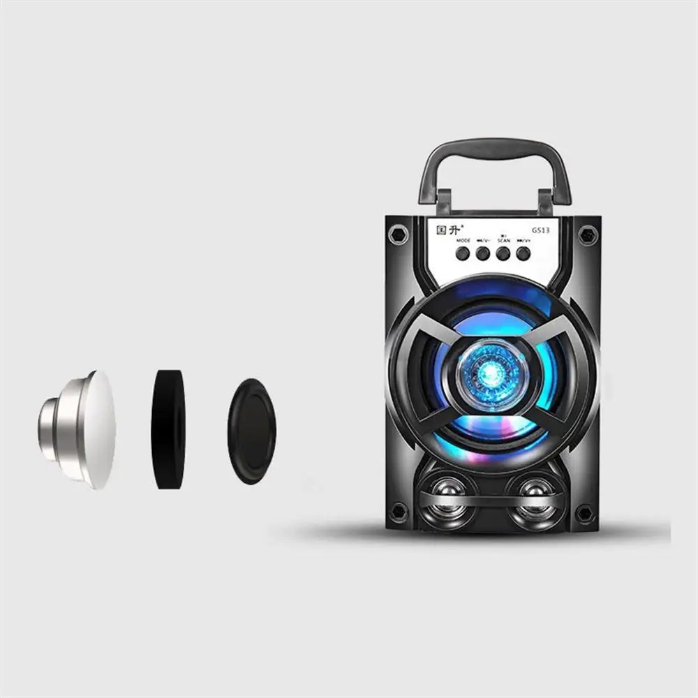 

Bluetooth Portable Speaker Wireless Speakers Portable BT Party DJ Karaoke LED Speaker Rechargeable USB TF with Mic 2021 New