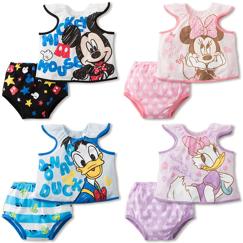 Летняя одежда для маленьких девочек Disney комплекты одежды малышей комплект