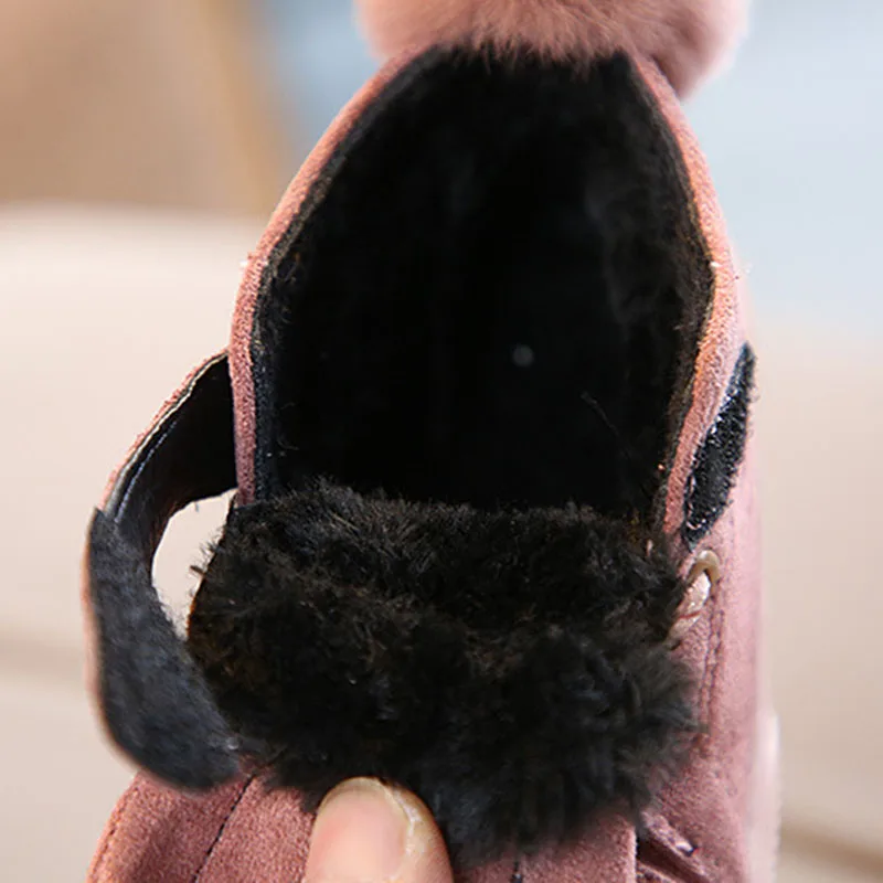 COZULMA/теплая спортивная обувь с плюшевой подкладкой для маленьких девочек Модные