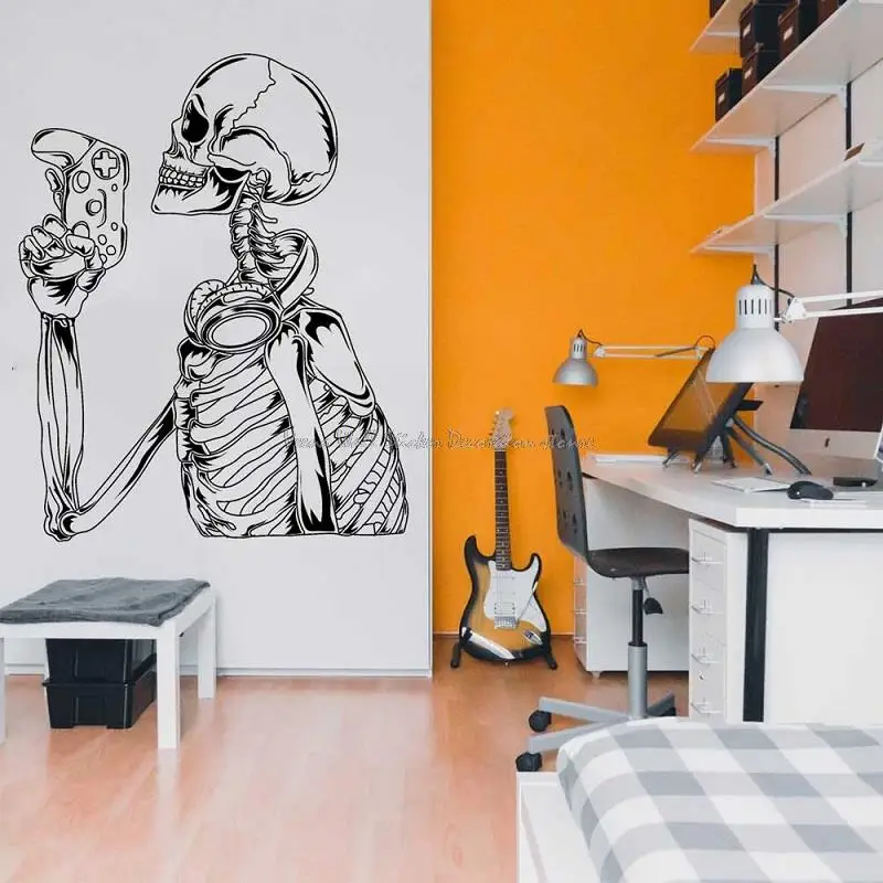 

Настенные наклейки для игровых плееров, геймпад, консоль, игровая гарнитура для киберспортсменов, украшение для игровой комнаты виниловые ...