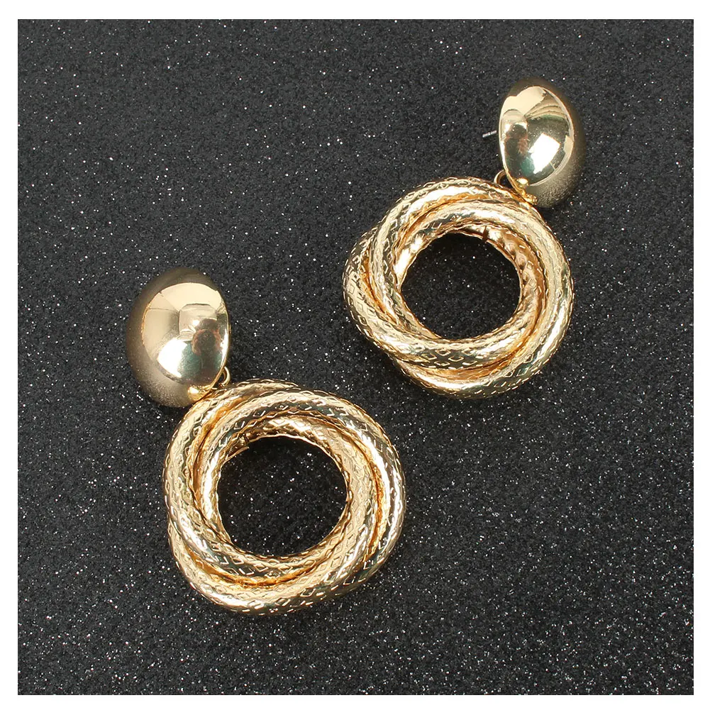 

HaHaGirl Fashion Statement Earrings Big Geometric Round Earrings For Women Hanging Dangle Earrings Drop Earring Girl Jewelry