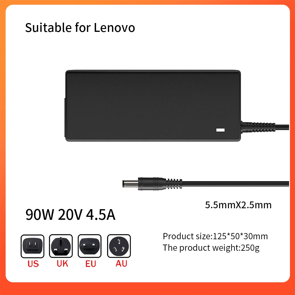 Адаптер питания для ноутбука lenovo 20v4.5a 5 5*2 мм зарядное устройство|Адаптеры