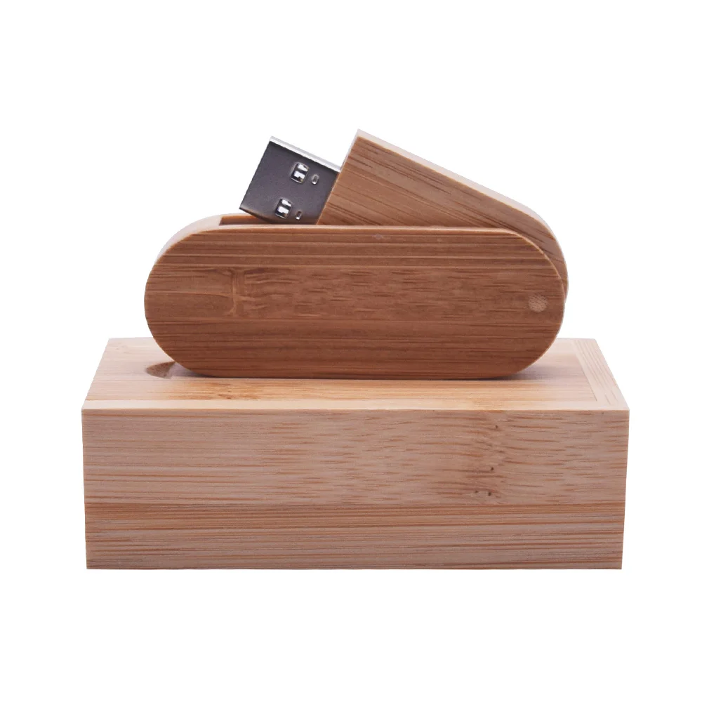 Brown bamboo box Овальный usb+ коробка флэш-накопитель USB 3,0 Флешка 128gb горячая Распродажа usb флешка фотография подарок ручка диск более 10 шт бесплатный логотип - Цвет: Brown bamboo box