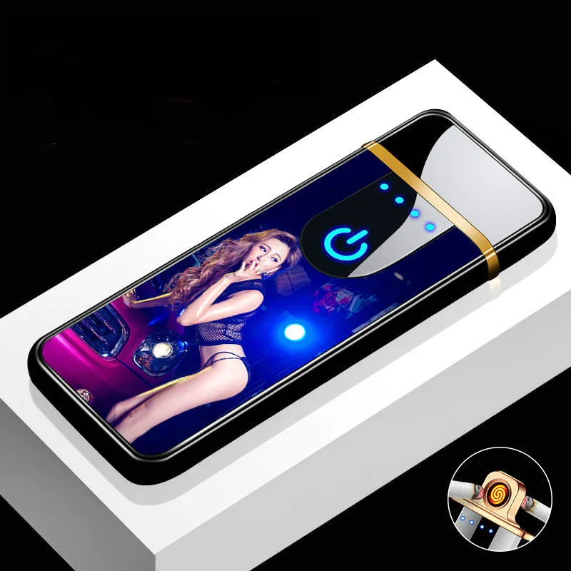 Tungsten Turbo USB Lighter Touch-senstive Switch Cigarettes For Smoking Ciga Electronic engrave | Дом и сад