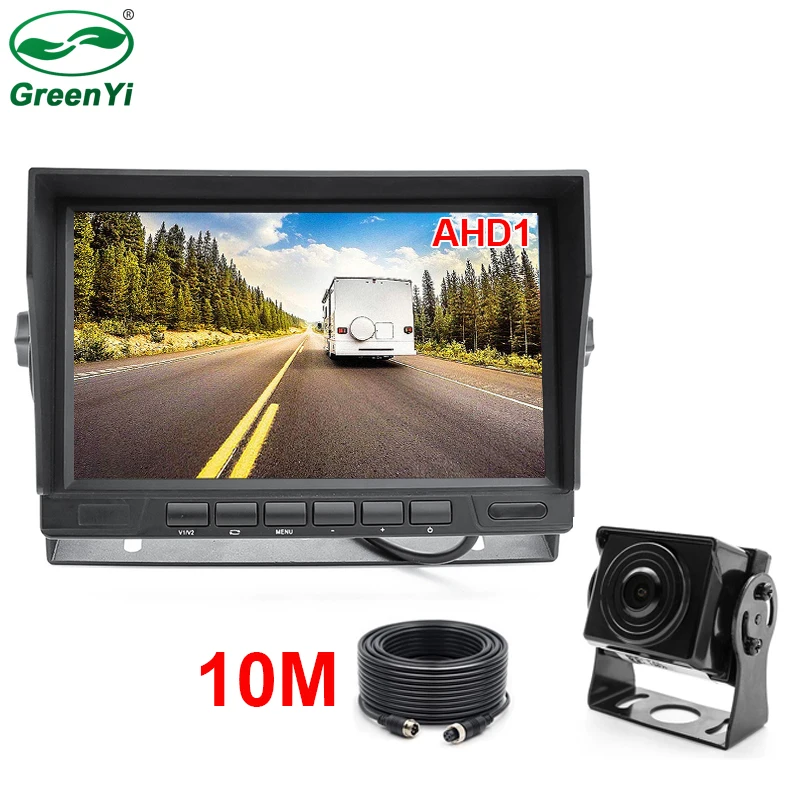 with 10M 1PCS Camera HD 7 дюймов 1024*600 ips экран 2CH грузовик автобус автомобиль AHD монитор с IP69 Starlight ночное видение обратный резервный видео камера AHD - Цвет: with 10M 1PCS Camera