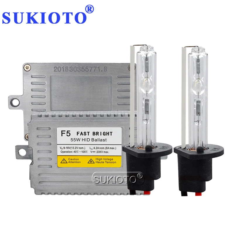 SUKIOTO H1 H3 H7 H8 H11 HB3 HB4 автомобильный ксеноновый светильник HID Kit AC 55W DLT F5 Быстрый