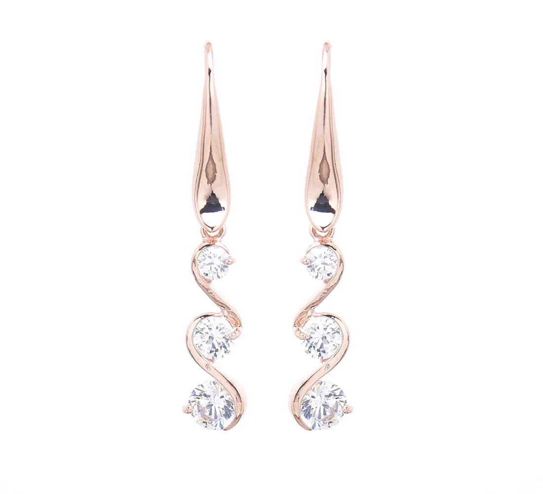 Прозрачные камни CZ кулон длинные серьги для женщин волны висячие Подвески