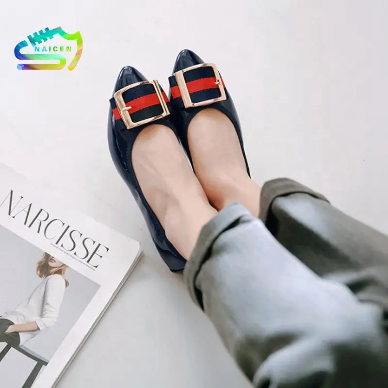 

NAICEN Womens Foldable Soft Square Toe Ballet Flats Square Buckle Comfort Slip on Flat Shoes Zapatos De Mujer Plataforma