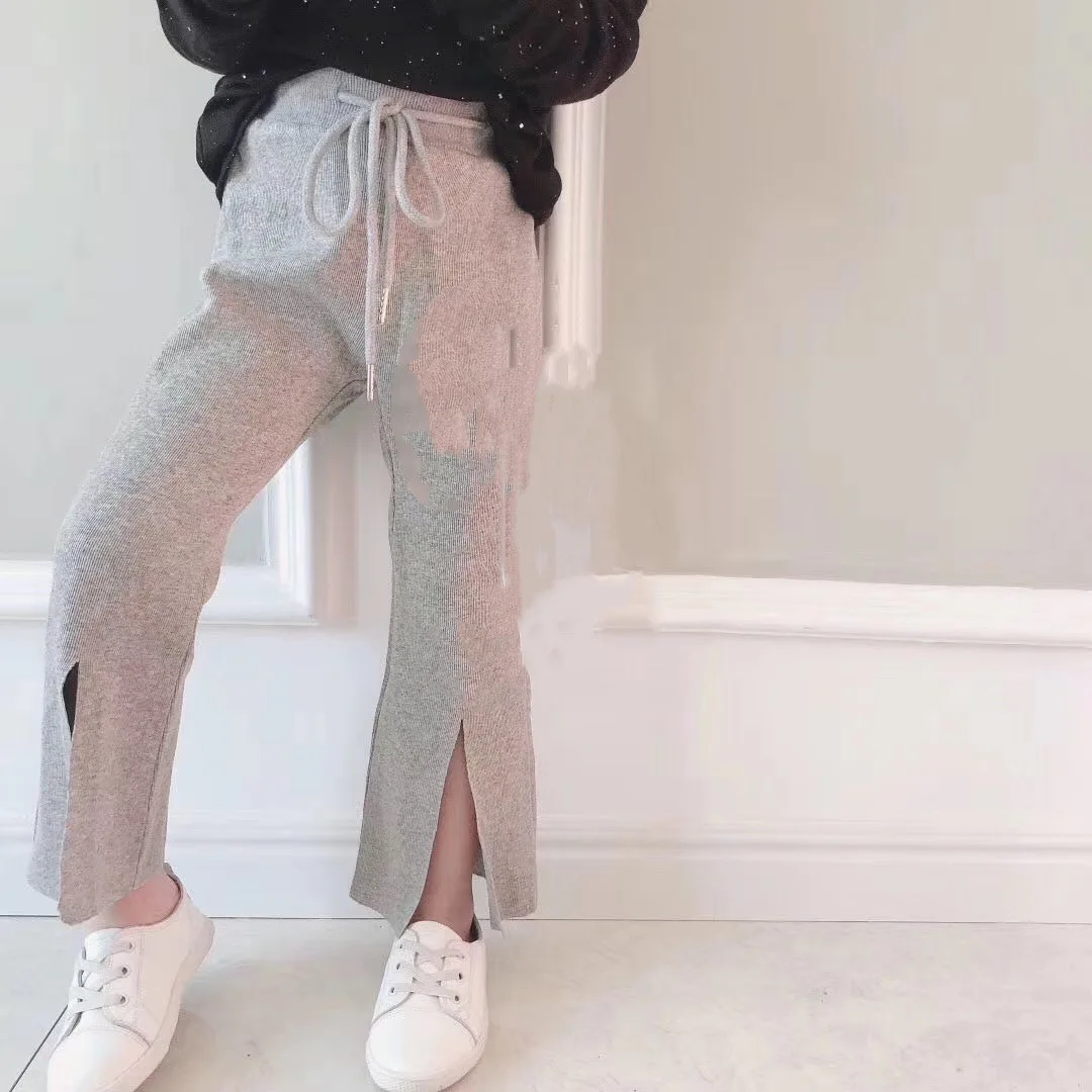 Детские хлопковые расклешенные брюки 2020 Весенние новые женские длинные очень