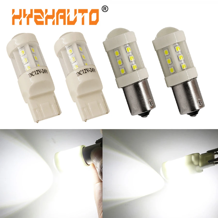 HYZHAUTO 1156 T20 BA15S 7440 Светодиодная фотокерамическая оболочка 3030 18SMD автомобильный