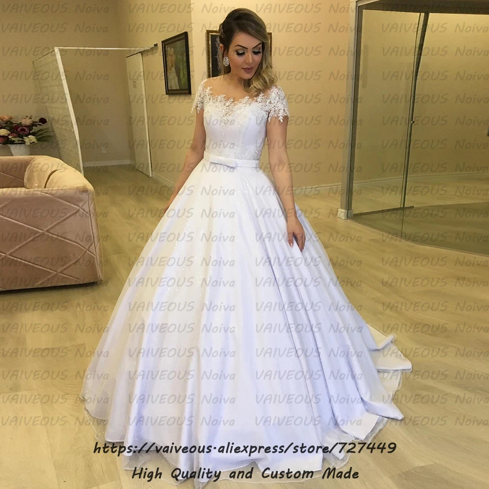 Vestido de noiva 2 em 1 кружевное свадебное платье из двух частей с бисером, платье невесты с короткими рукавами, сексуальное бальное платье 2 в 1, свадебное платье es