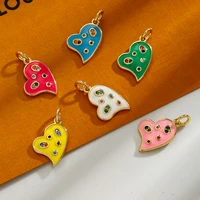 romantic enamel love heart dripping oil charms for necklaces pendants earrings diy colorful mini charms jewelry finding making