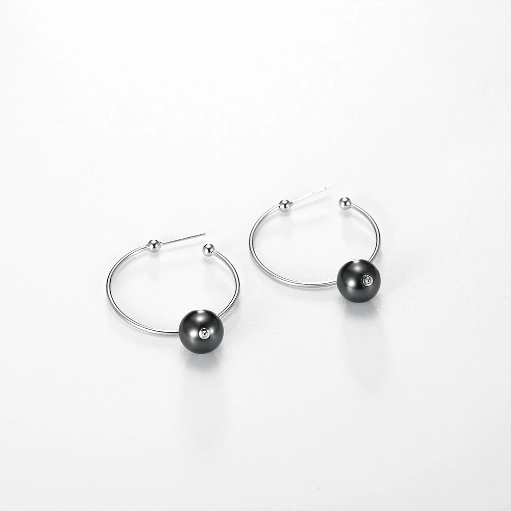 

V762 Top Quality 925 Sterling Silver earring Screw Single Pearl earring For Women Fine Jewelry Collares 9MM