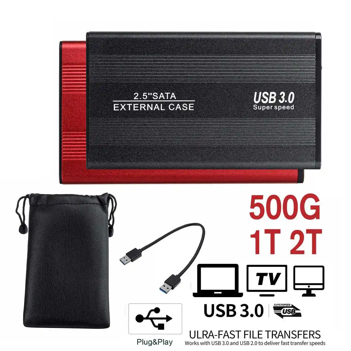 

500 г/1 ТБ/2 ТБ Портативный 2,5 дюймов внешний жесткий диск USB3.0 для hd-камеры мобильного жесткого диска HDD запоминающих устройств добавьте на карт...