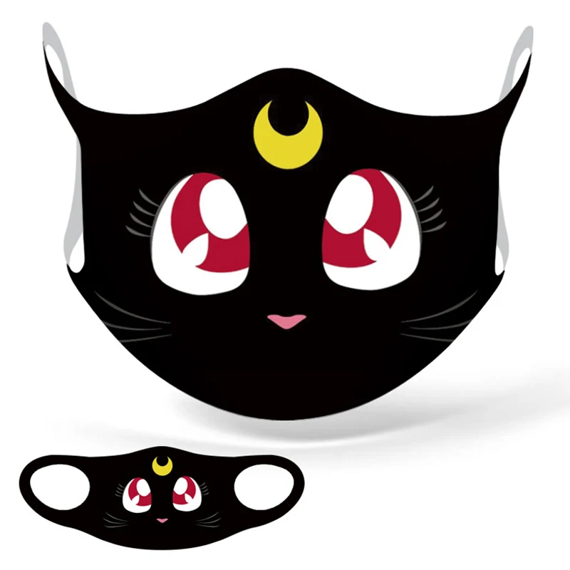 Аниме Милая луна Косплей Маска Kawaii Luna Cat мультфильм дышащая маска для Женщин