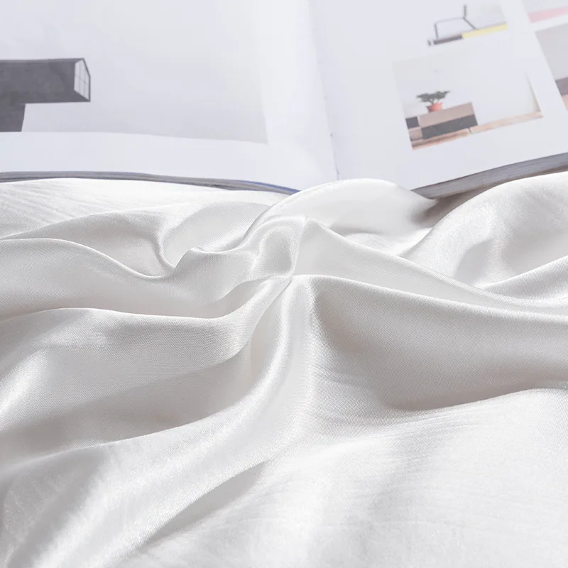 Soft silk fitted sheets sets Comforter set satin US Twin/Queen /King full sizes solid color Bedding bedspread bed Sheet Set blue | Дом и сад