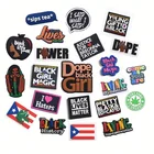 Крутые Подвески Power для девочек, аксессуары для обуви, черные живые материи, подходят для браслетов, украшение для крокса, подарок для детей JIBZ