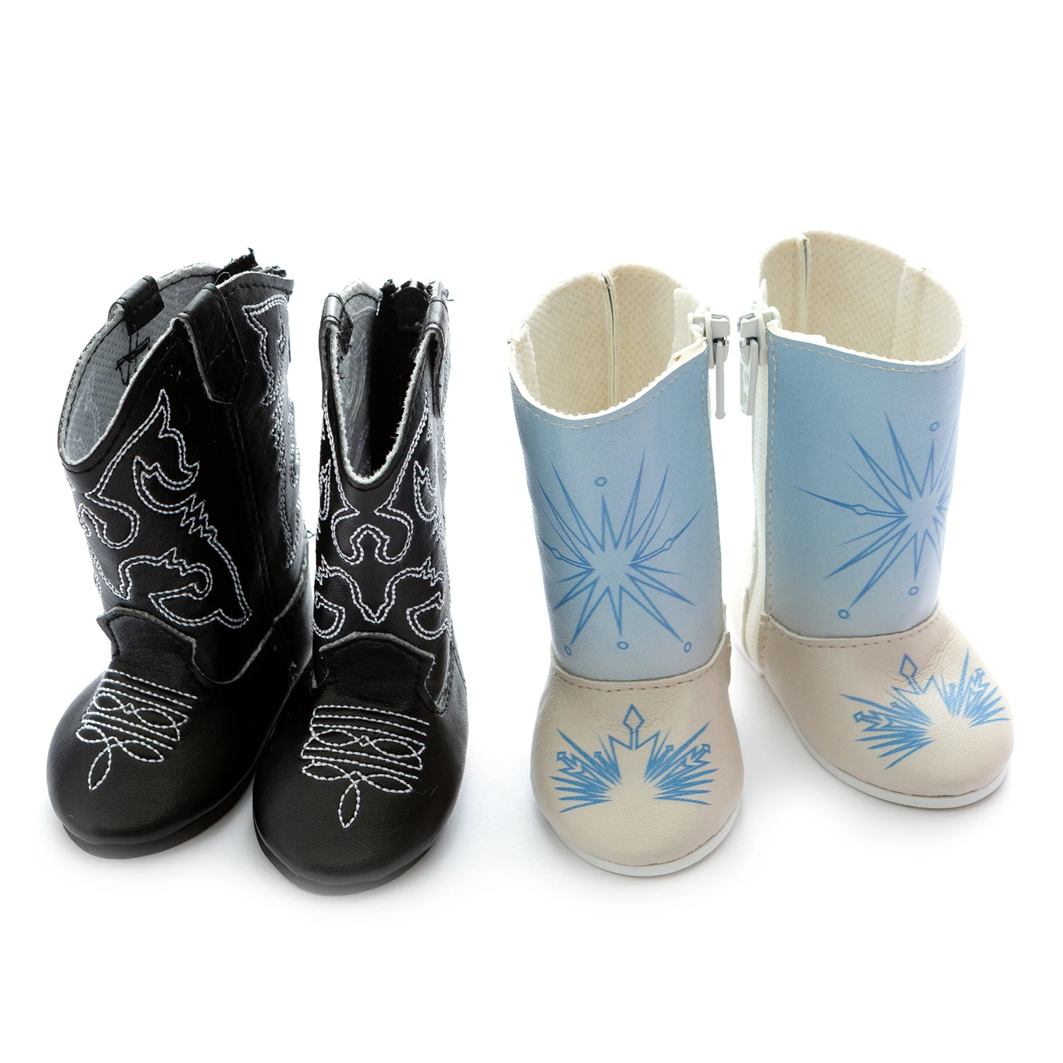 

2021 New Fit 17 inch 43cm Baby New Born Doll Shoes Accessories Black Grey Boots For Baby Birthday Gift