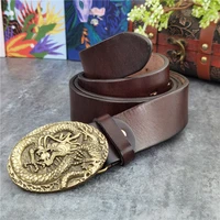 solid brass chinese dragon belt buckle luxury mens leather belt ceinture western cowboy jeans 130cm long belt male wide mbt0058