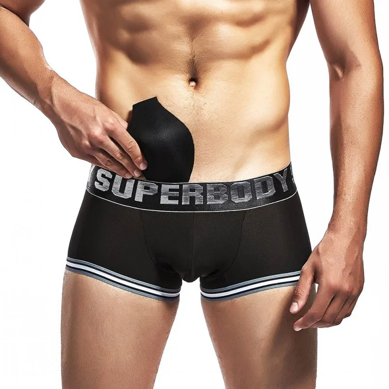 Мужское нижнее белье SUPERBODY с низкой талией шелковистые блестящие сексуальные u