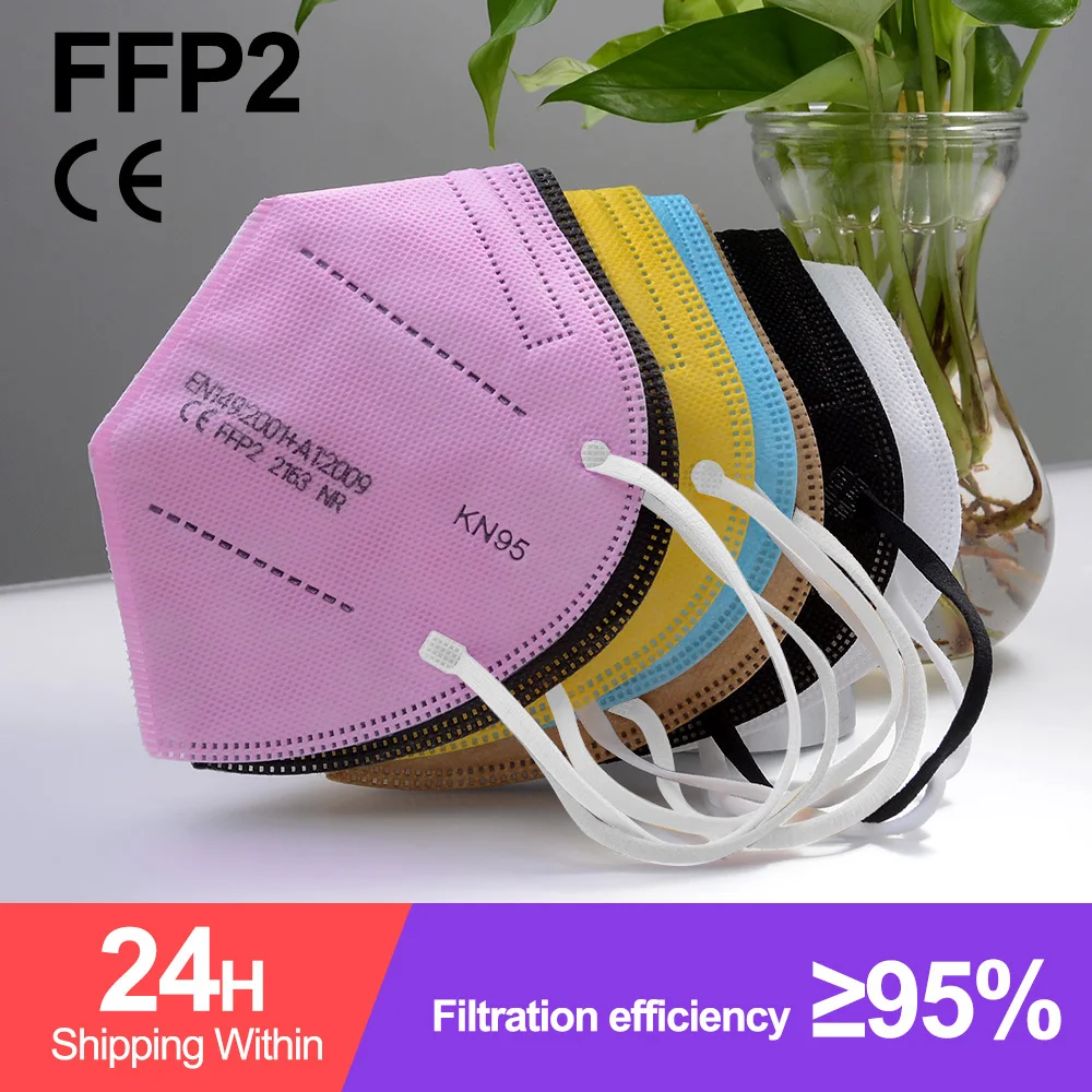 5 100 шт. FFP2 маска для лица KN95 Mascarillas Tapabocas Анти пыль FP2 рот маски фильтр дыхательный