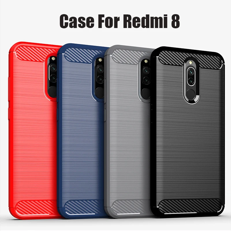 Чехол для Xiaomi Redmi 8A мягкий силиконовый матовый чехол из углеродного волокна Xiomi 8