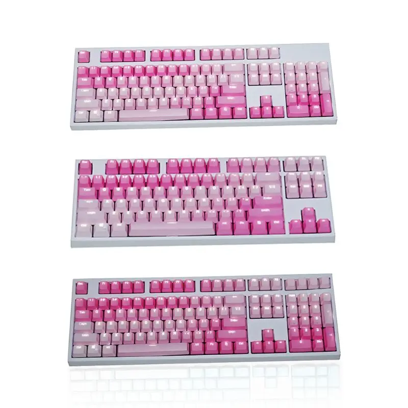 

1 Set Replaceable PBT Keycaps 87 104 108 Transparent Lettering Keys Double Shot