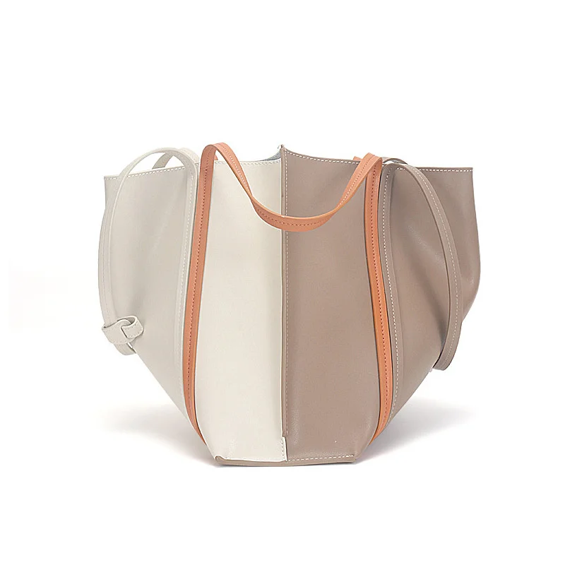 

Cowhide female winter 2021 new luggage niche Design Tote Large Capacity bag