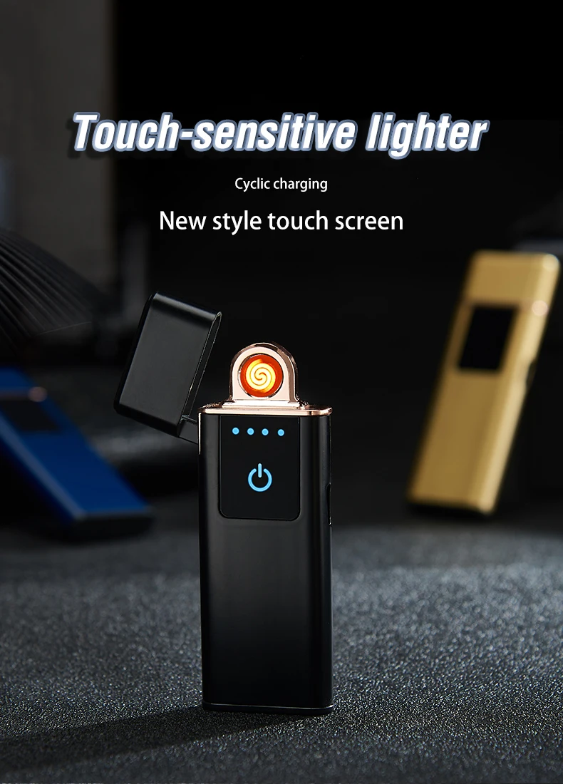 Двусторонняя зажигание USB электрическая зажигалка для сигарет ветрозащитные Плазменные дуговые зажигалки Вольфрамовая нагревательная катушка Зажигалка гаджеты для мужчин