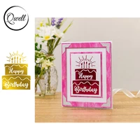 qwell happy birthday cake candles pattern hot foil plate diy scrapbooking craft paper cards 2020 hot sale