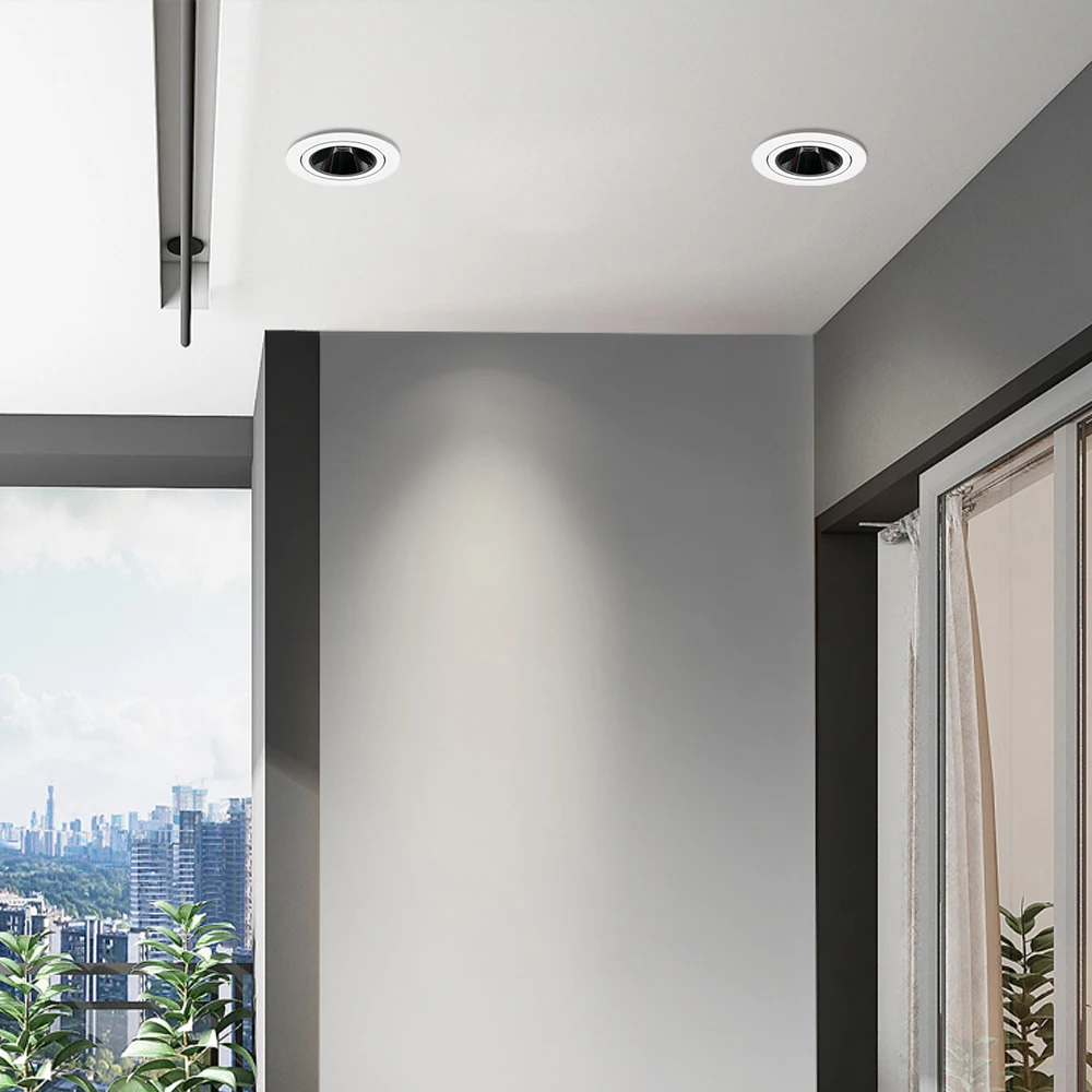 Круглый Анти без бликов светильник светодиодный утопленный точечный потолочный