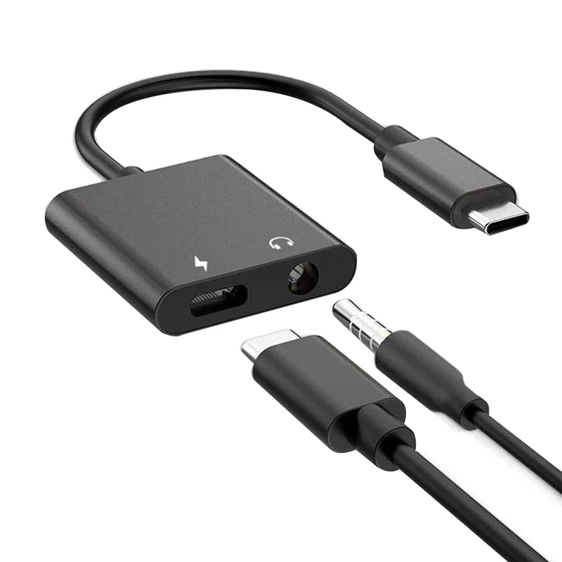 2In1 кабель Переходник USB C на 3 5 мм наушники адаптер переменного тока быстрая