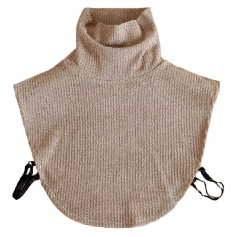 

Free shipping Turtleneck Dickey Detachable Ribbed Knit Half Top Mock Sweater Solid Fake Collar 50PF