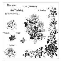friendship birthday flowers transparent clear stamps for diy scrapbooking card making silicone stamps fun decoration supplies