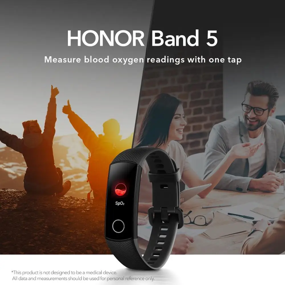 Honor Band 5 Смарт-браслет кислорода в крови монитор сердечного ритма во время сна