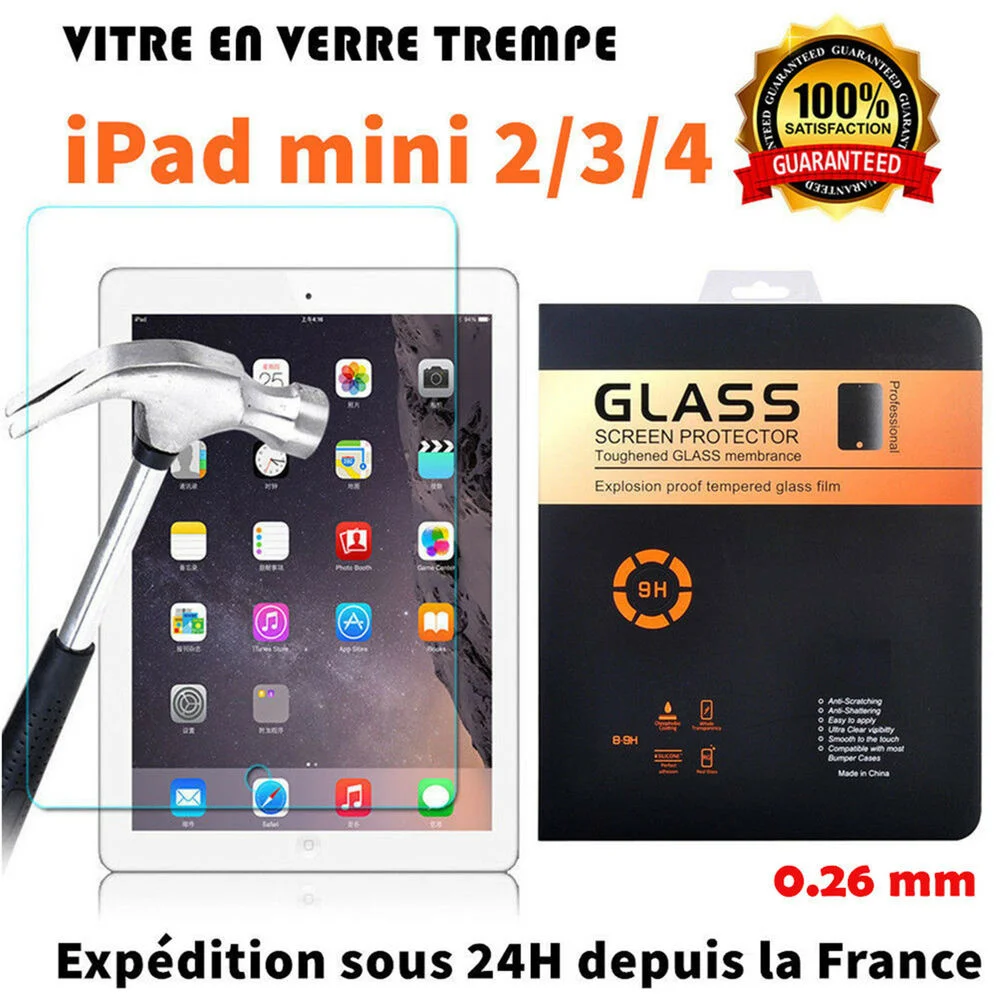 

For iPad MINI 2/3/4 vitre protection Film de protecteur d'écran en verre trempé