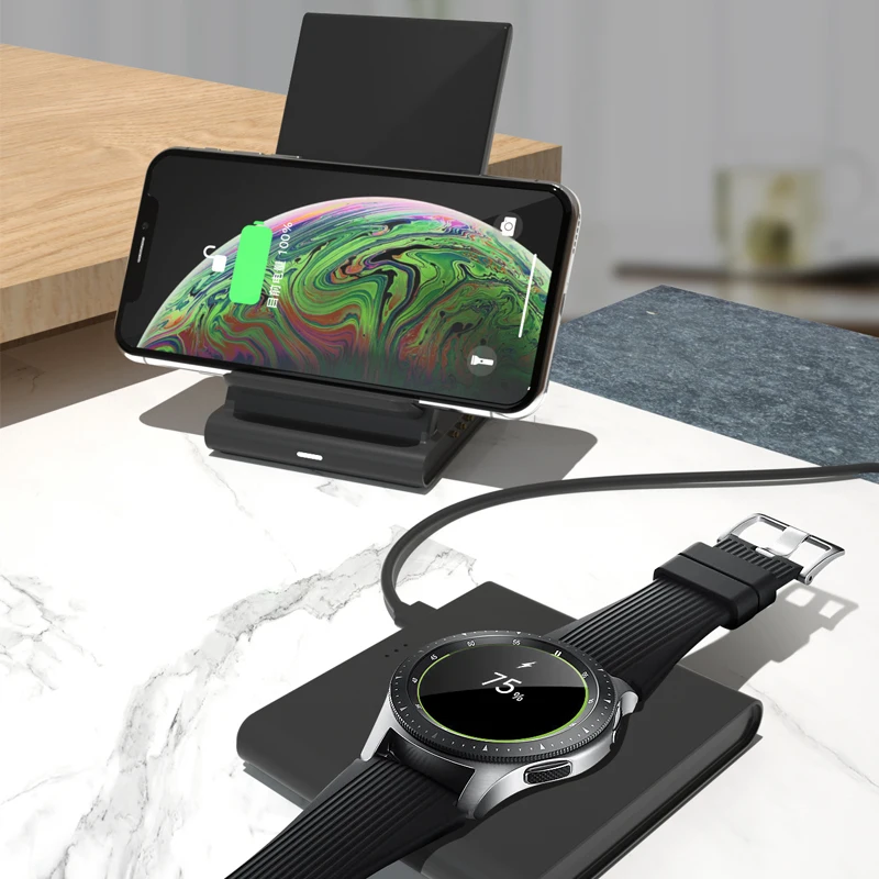 Быстрая Беспроводная зарядная площадка 3 в 1 для Samsung Galaxy Watch active Buds Gear S2 S3 S4 Airpods