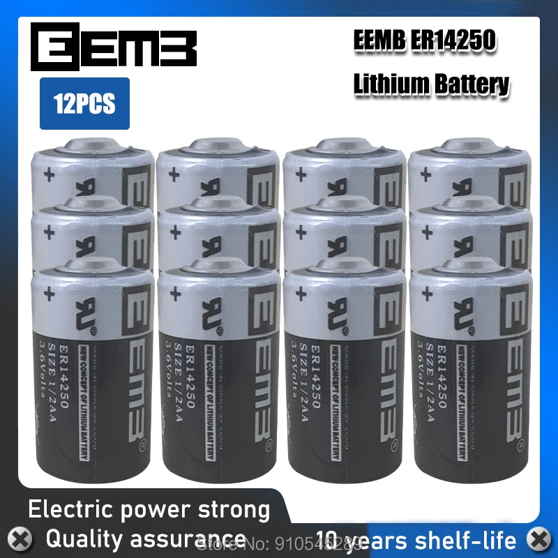12 шт. литиевая батарея EEMB ER14250 1/2AA 3 6 В 1200 мАч аккумулятор PLC для промышленного