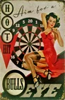 Металлический налет Aim for a Bullseye в стиле ретро 50-х годов, жестяной знак для девушки, бара, паба