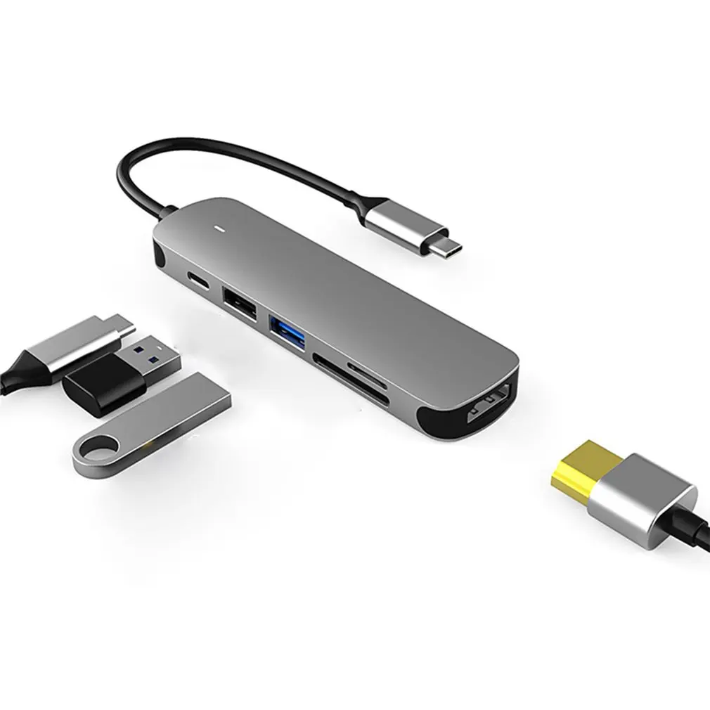 

Typec 6-in-1 Docking Station To HDMI-compatible /PD/TF/Secure Digital Memory Card notebook Mobile Phone