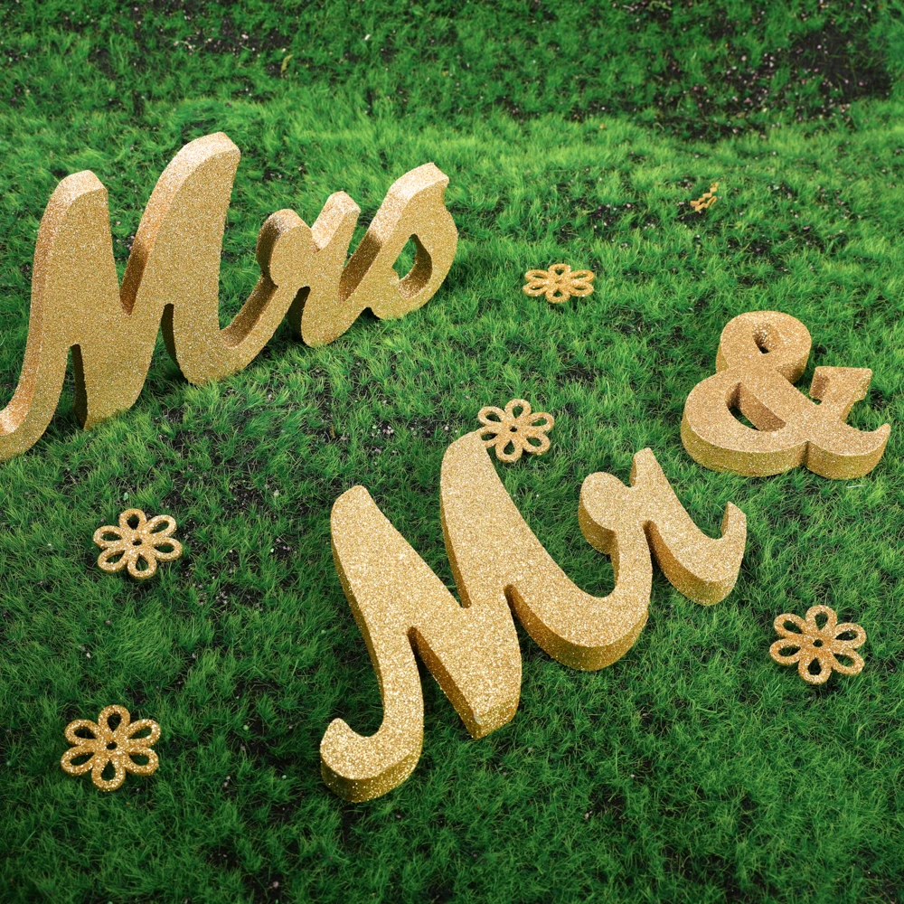 Деревянные Свадебные декоративные буквы алфавит слово Mr& Mrs отдельно стоящая Свадебная вечеринка украшение винтажный стол Декор