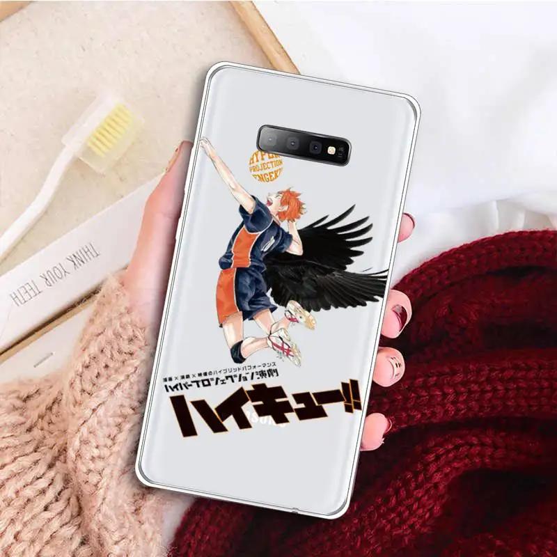 

haikyuu Anime volleyball boy Phone Case Transparent For Samsung Galaxy A71 A21s S8 S9 S10 plus note 20 ultra