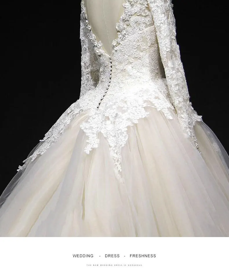 Vivian's Bridal, кружевное бальное платье с аппликацией, свадебное платье, сексуальное, глубокое, иллюзионное, Сетчатое, с открытой спиной, с длинным рукавом, на заказ, свадебное платье