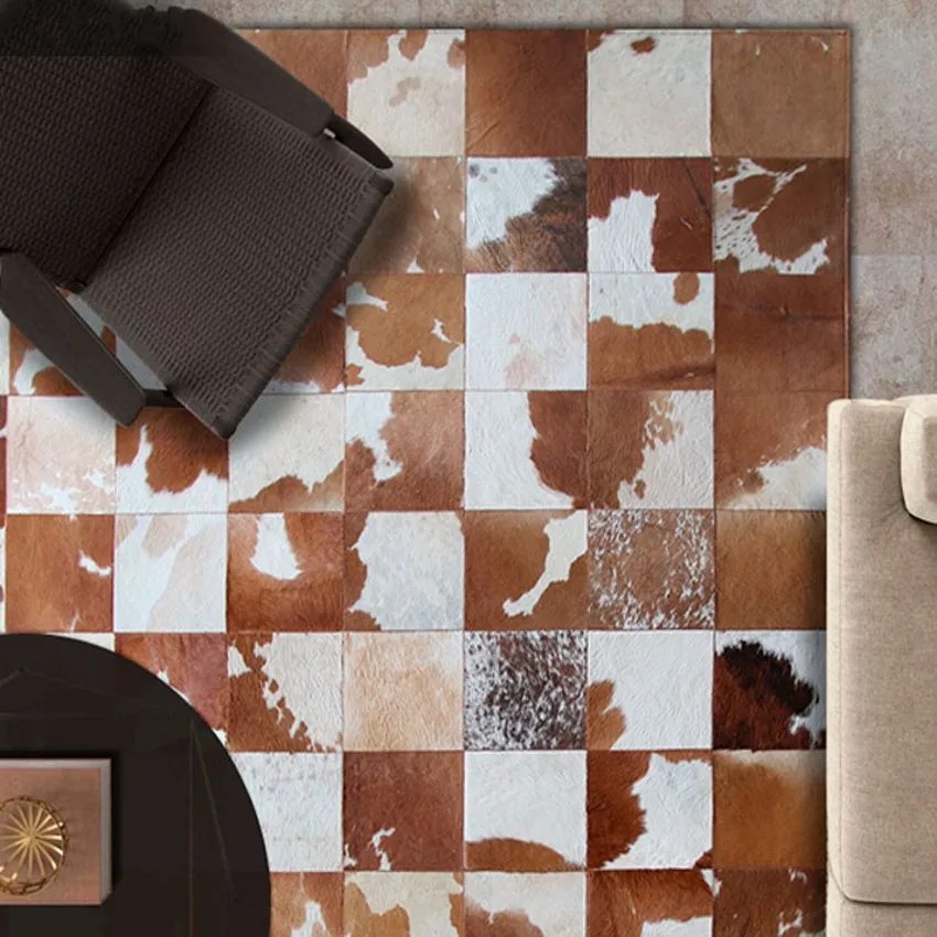 Ковер из воловьей кожи в американском стиле большой размер натуральная коровья