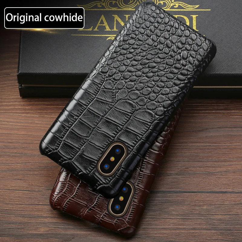

Phone Case For iPhone 6 6s 7 8 Plus for 11 Pro X Xs Xr Max Case Luxury Crcodile Texture Cowhide Back Cover