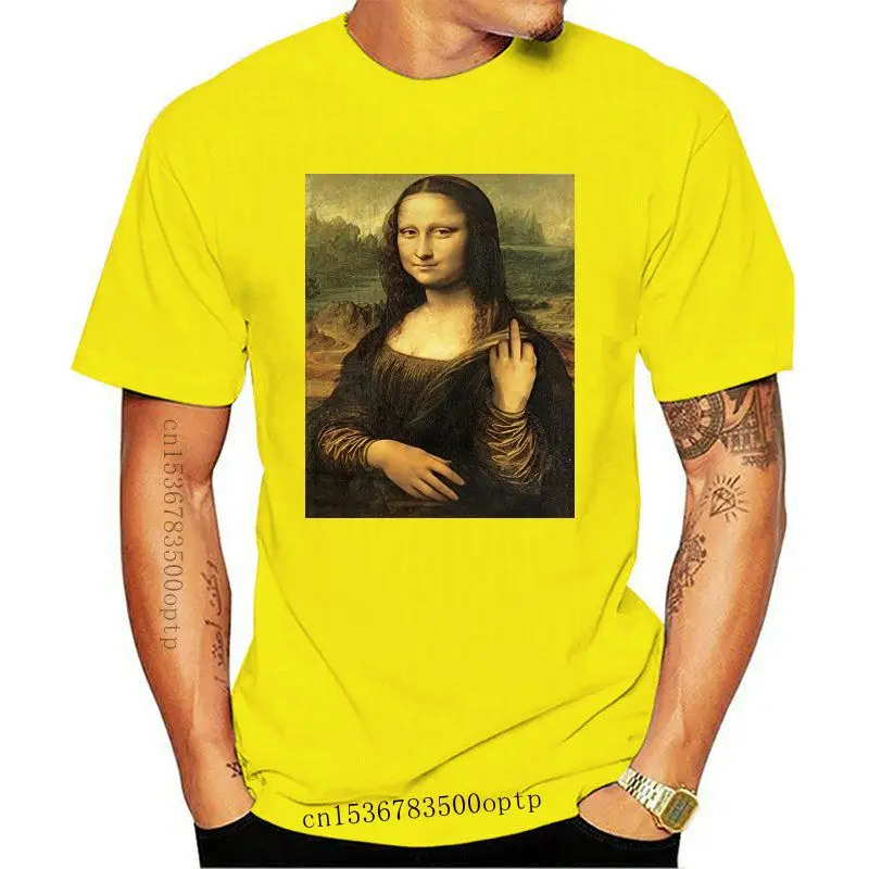 

T-SHIRT CARICATURA FUNNY GIOCONDA DITO MEDIO DIVERTENTE - 2 - S-M-L-XL-2XL-3XL