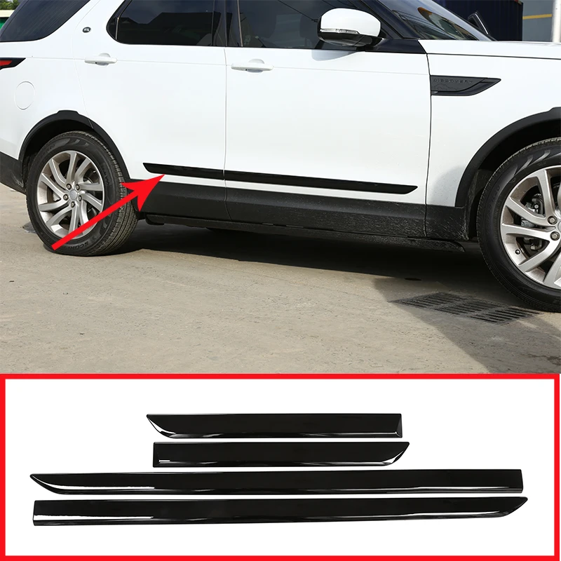 Car Accessories Exteror Door Decoration Protection Strips Trims For Land Rover Discovery 5 LR5 L462 2017-2018 Piano Black 4 Pcs |