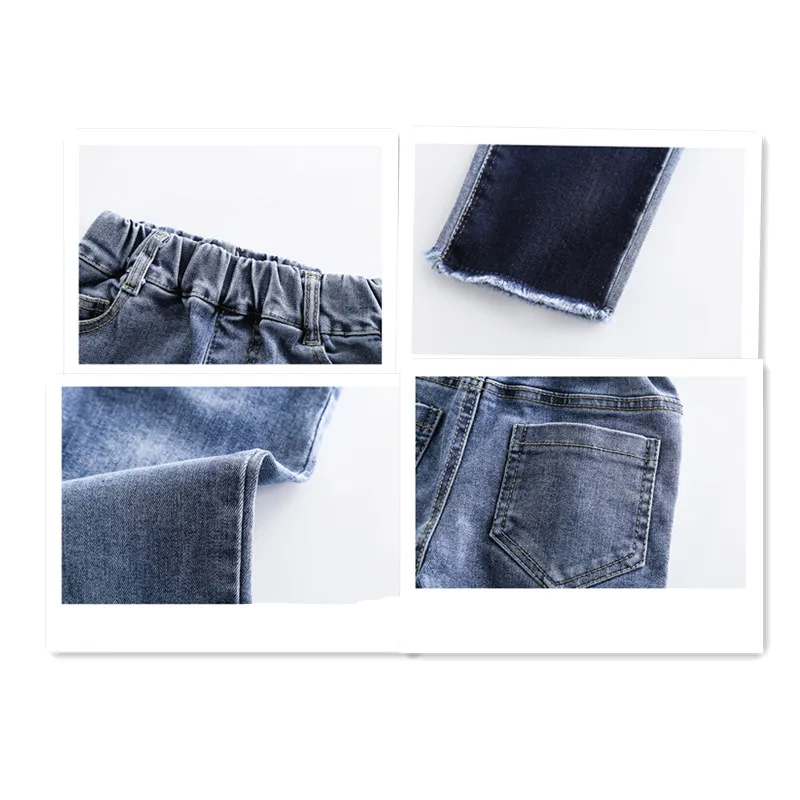 

Jeans for Girls 13 Years Kids Jeans Girl Straight-Leg Pants Girls Jeans Elastic Waist For Girls New Spring Autumn Casual Clothes