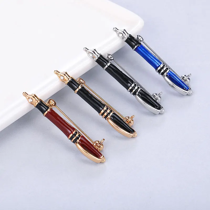 Женская Винтажная брошь в форме ручки MAIKALE с эмалью и бусинами 4 цвета | Украшения